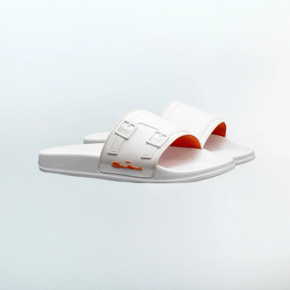 Santoni Men's Edison Rubber Double Buckle Style‎ Slidess – UK 8 / US 9 / EU 42